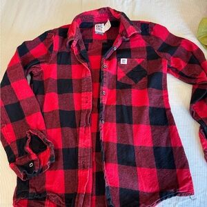 Big Bill Women's Red and Black Plaid Flannel Shirt